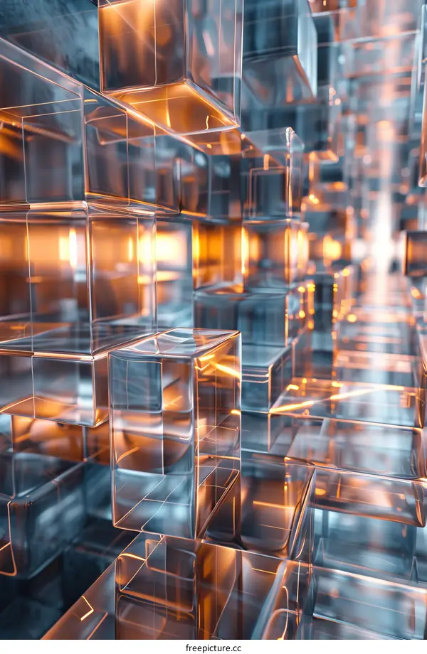 Abstract 3D Rendering of a Crystal Structure