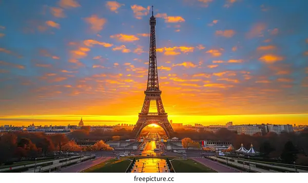 Sunset over the Eiffel Tower, Paris