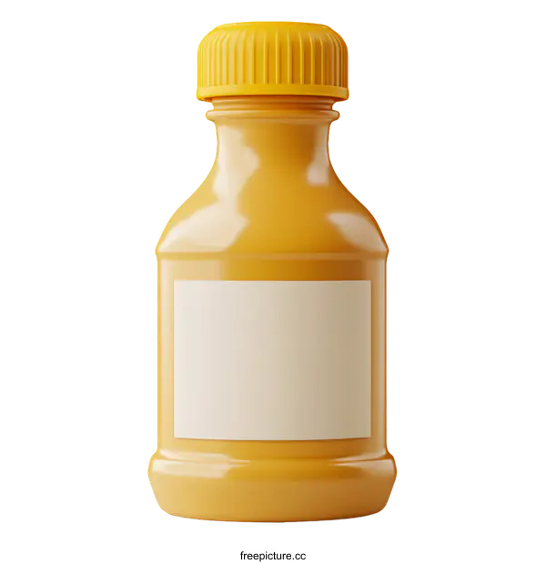 [Transparent Background PNG]Blank Label on an Orange Juice Bottle