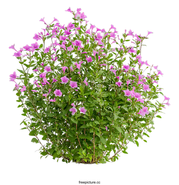 [Transparent Background PNG]Pink Flowers Bush Isolated on transparent background