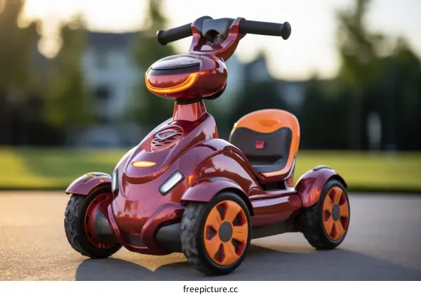 Red Futuristic Ride-On Toy for Kids