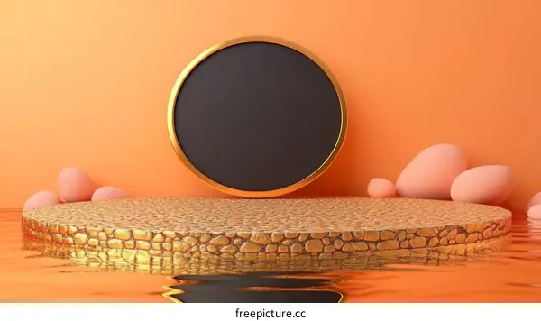 Abstract Golden Geometric Display Pod