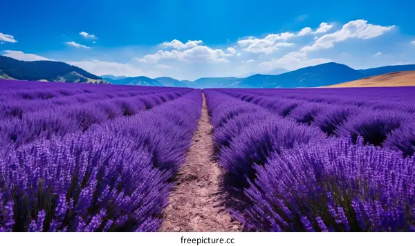 Scenic Lavender Fields in Provence, France