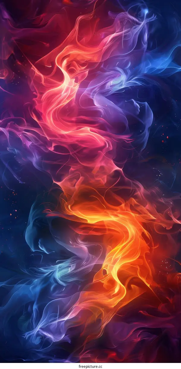 Abstract Colorful Fire and Smoke Design