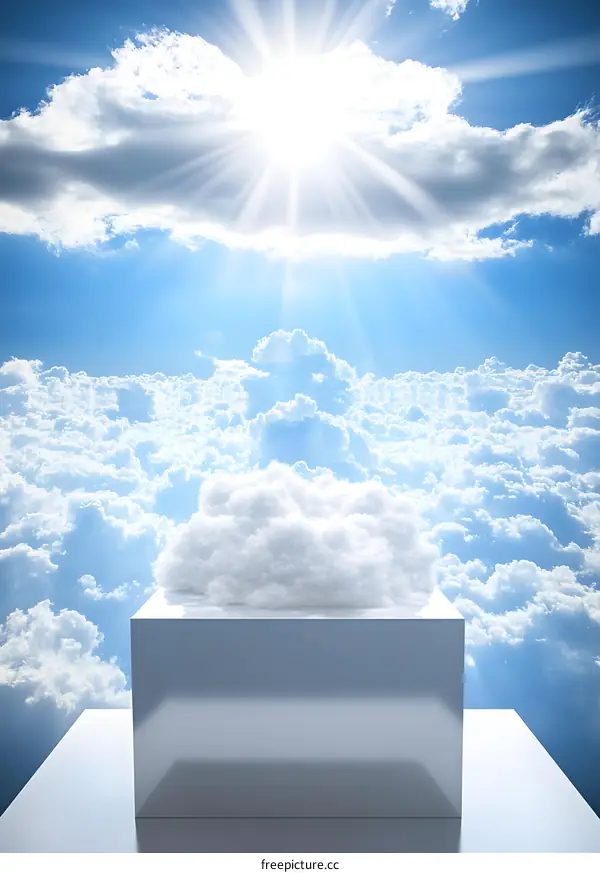 White Cloud Over Platform in Blue Sky