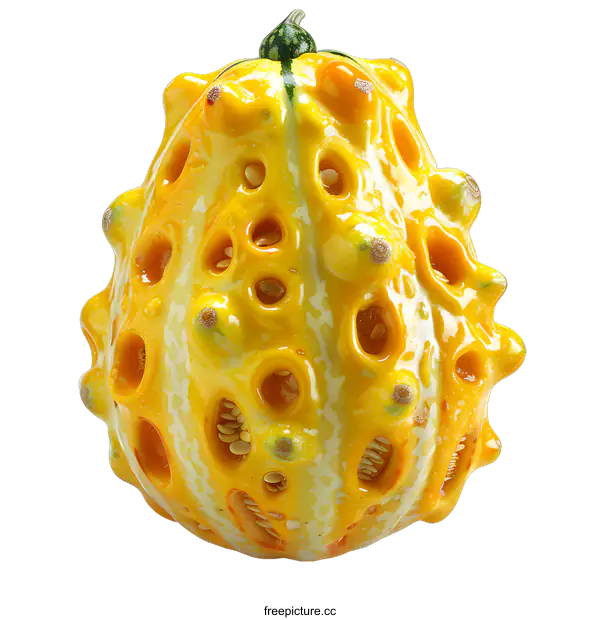 [Transparent Background PNG]Yellow Decorative Gourd on White Background