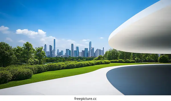 Modern Architecture Urban Park Scenic View