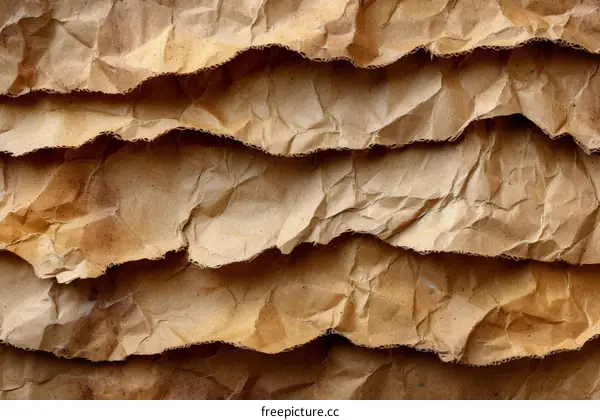 Close-up of brown crumpled paper texture background