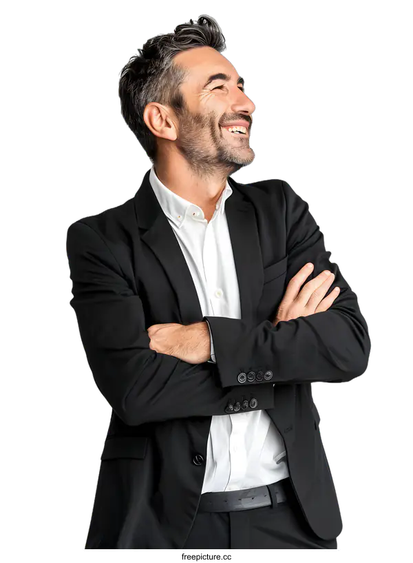 [Transparent Background PNG]Portrait of a smiling businessman