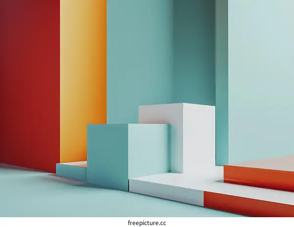 Abstract Geometric Shapes with Color Blocks