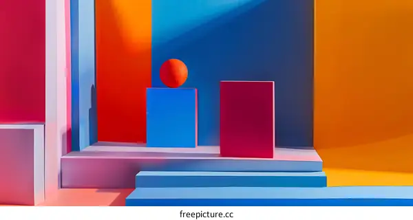 Abstract Geometric Shapes Background with Vibrant Colors