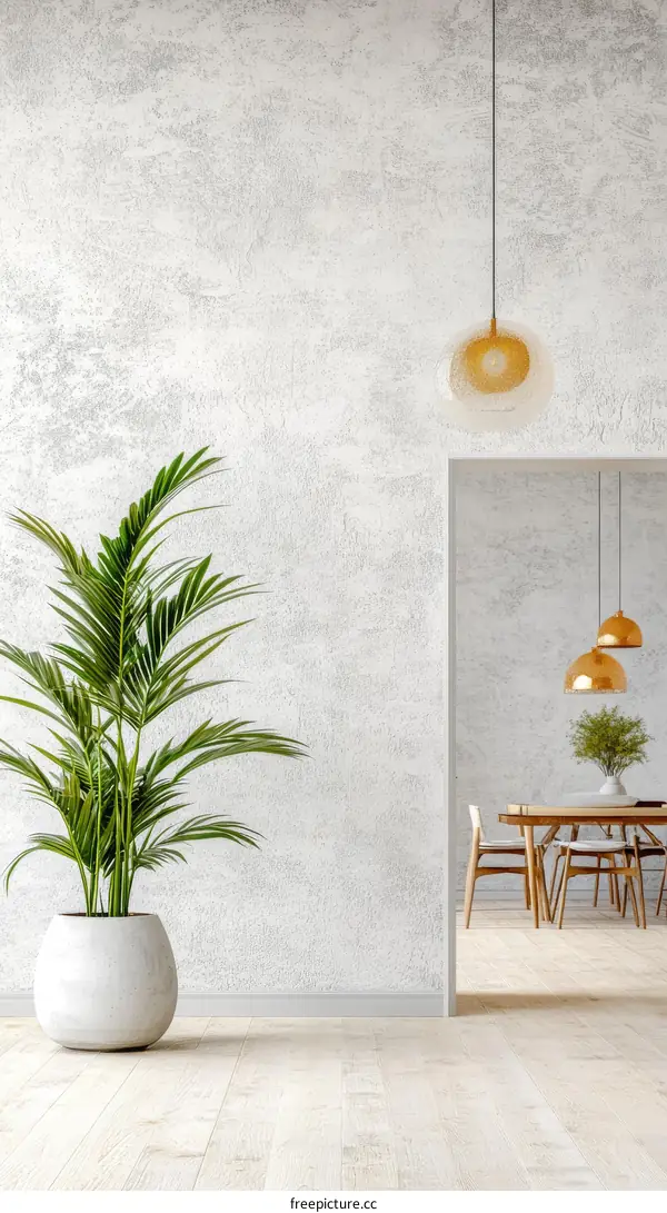 Modern Minimalist Interior Dining Area Illustration