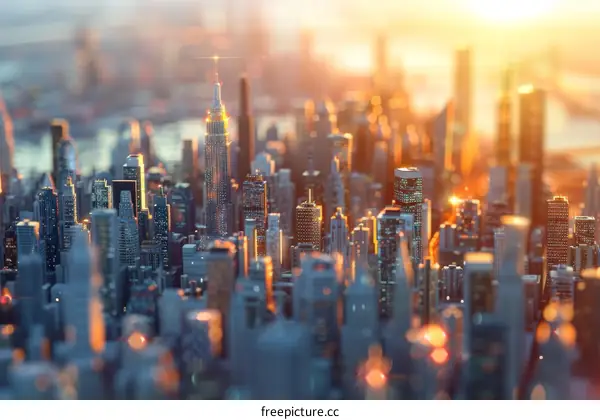 Glass and Metal Model of Urban Architecture