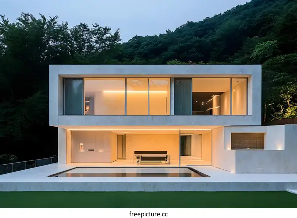 Modern Minimalist House with Swimming Pool and Mountain Views