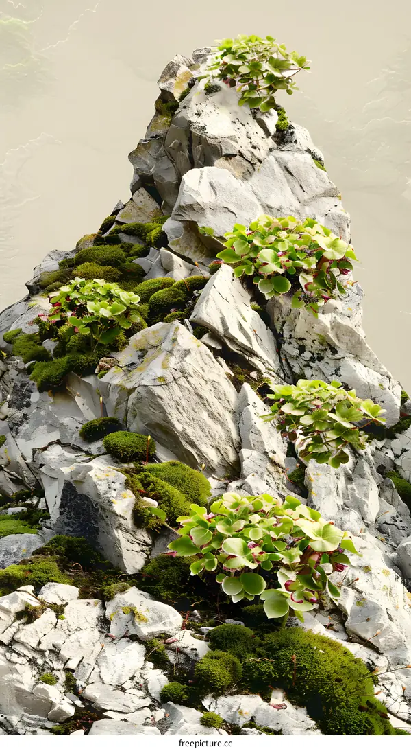 Rocky Mountainside With Greenery