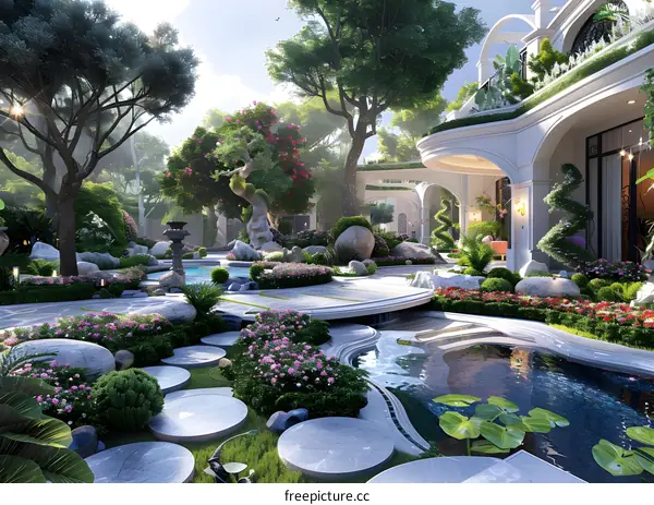 Garden landscape design renderings