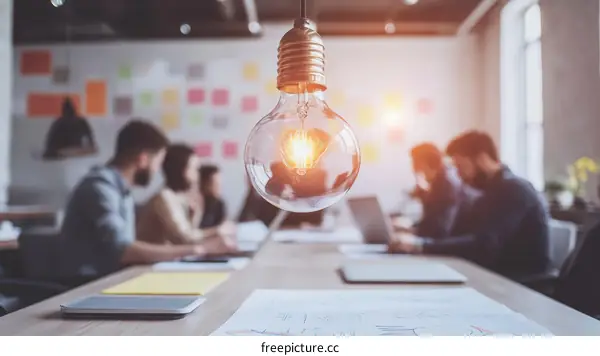 Creative Brainstorming Session in Modern Office