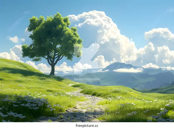 The hill under the clouds