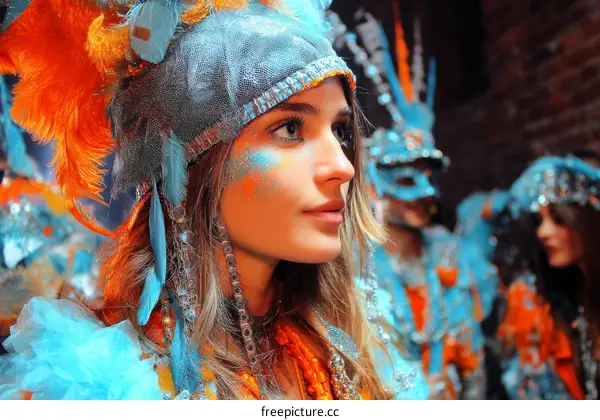Carnival Fashion Show with Colorful Costumes