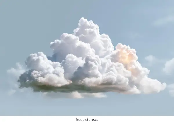 Fluffy Cumulus Cloud Against a Pale Sky