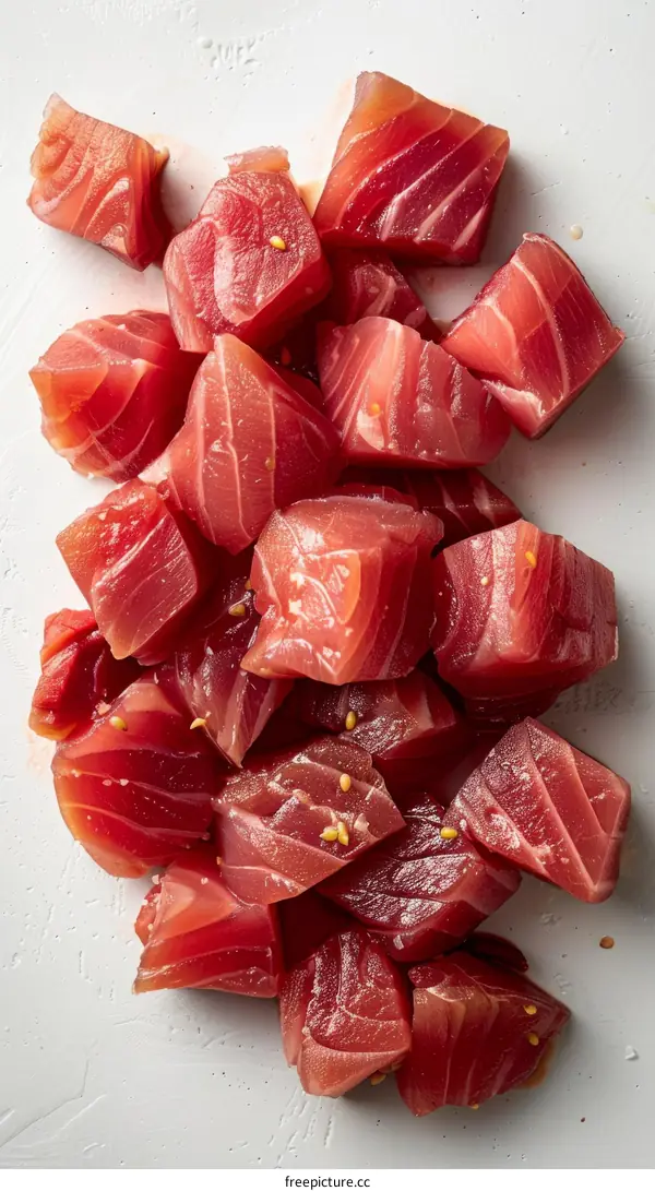 diced raw tuna