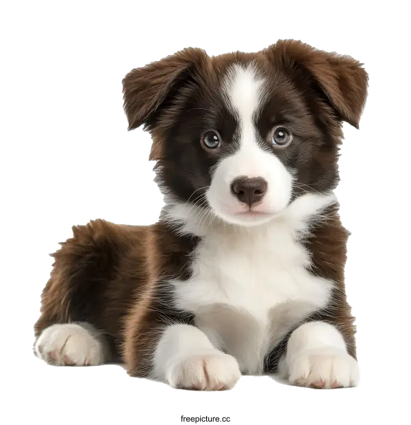 [Transparent Background PNG]Adorable Border Collie Puppy Portrait