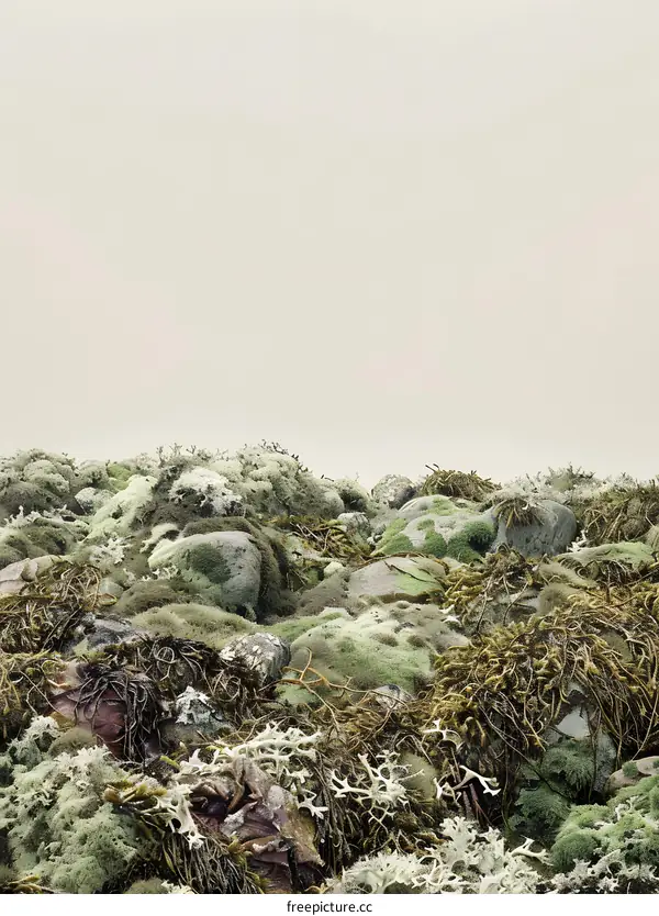 Green Moss and Rocks Landscape