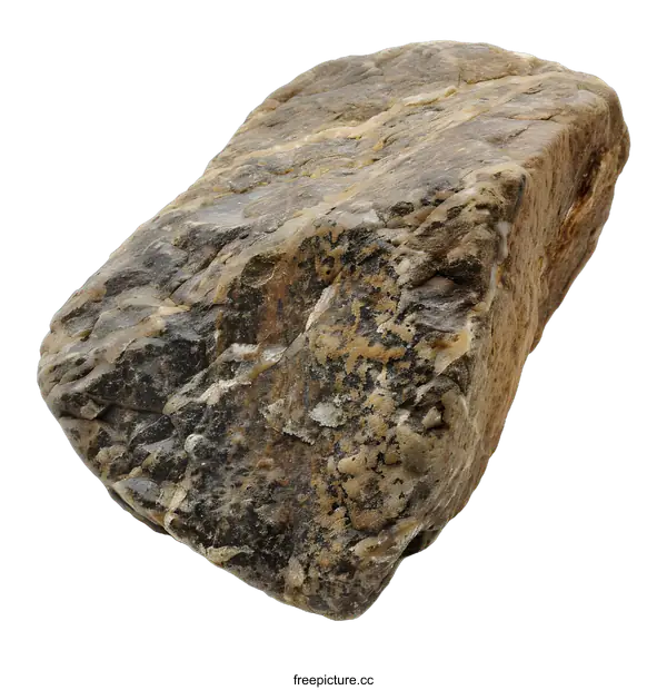 [Transparent Background PNG]Large Brown Rock Isolated on White Background
