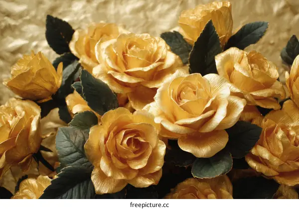 Golden Roses Bouquet Close-up