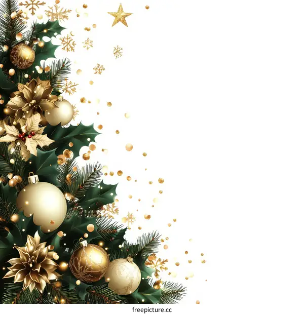 Christmas Decorations Corner Design Illustration