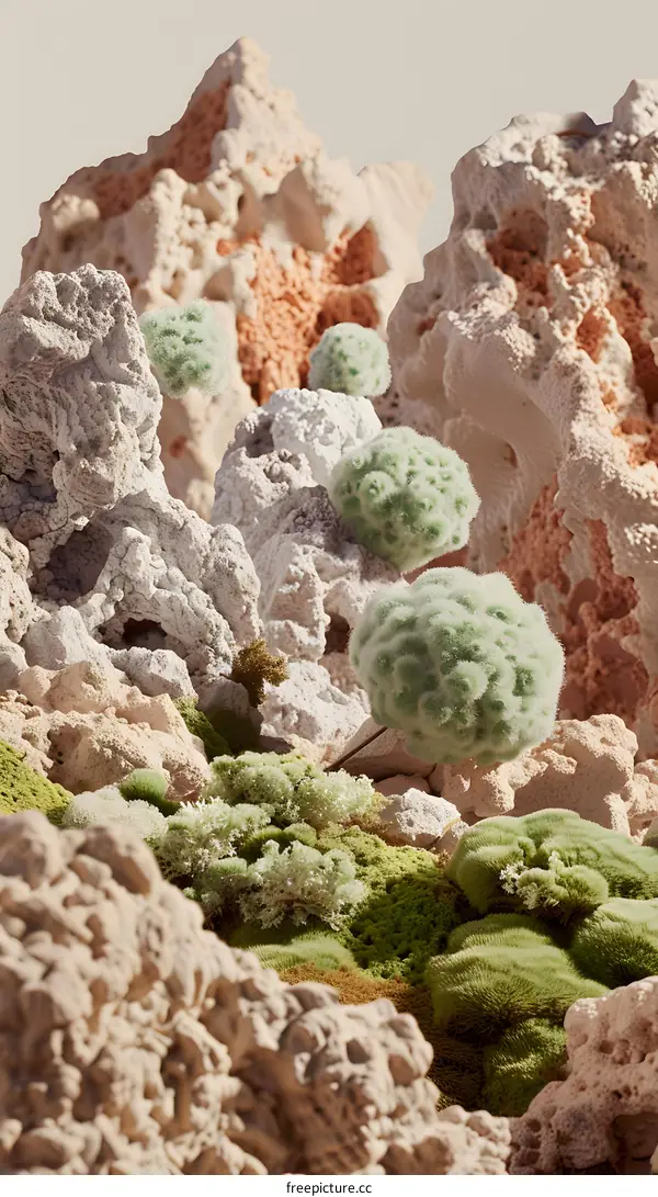 Abstract Landscape with Green Trees