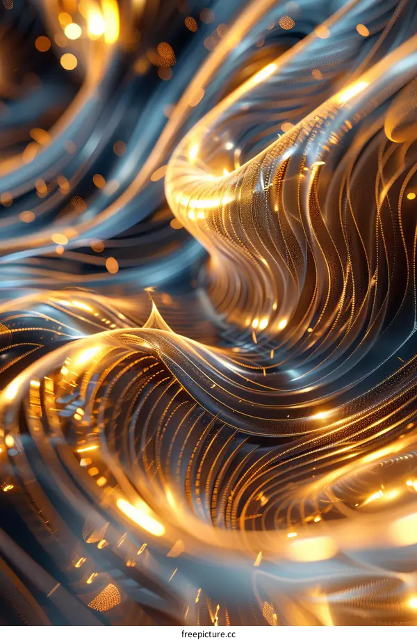 Abstract Futuristic Golden Lines Design