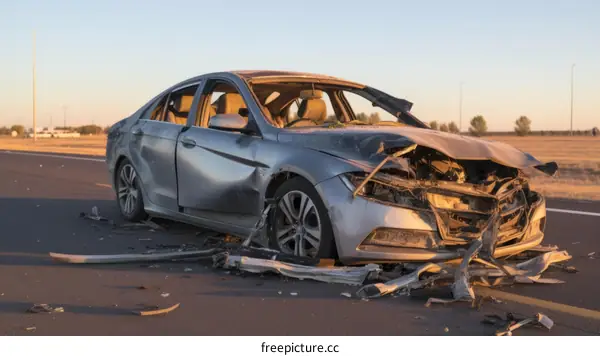 Car Accident on Busy City Street