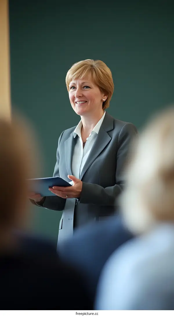 Businesswoman Giving Presentation in Conference Room