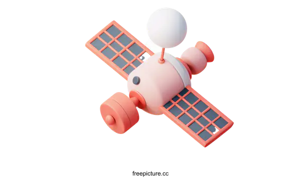 [Transparent Background PNG]3D Rendered Cartoon Satellite Illustration