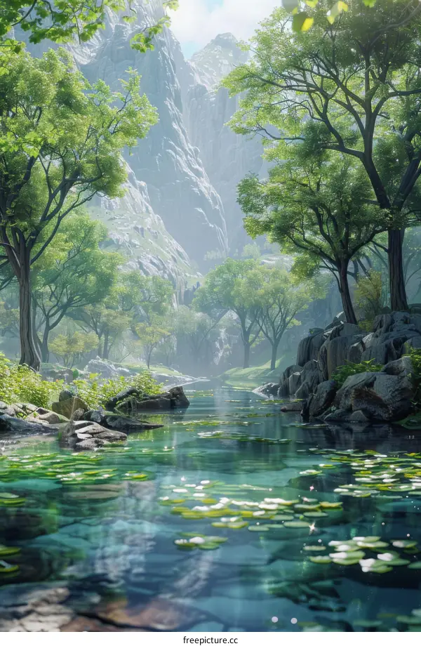 Serene River Valley Landscape