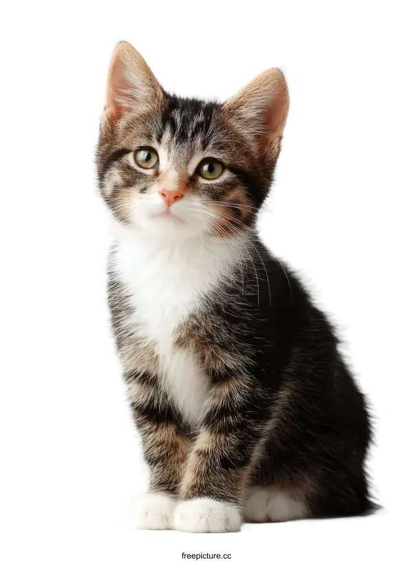 [Transparent Background PNG]Cute Kitten Portrait Against White Background