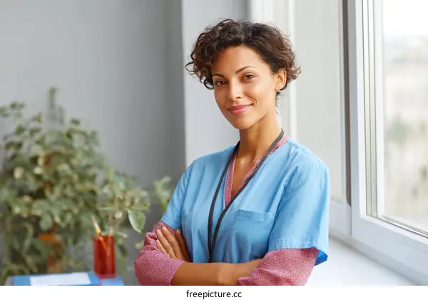 Professional Female African American Medical Doctor Portrait