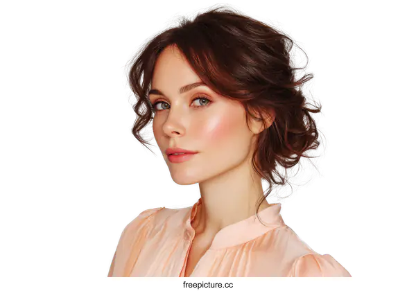 [Transparent Background PNG]Elegant Woman with Luxurious Hair Style