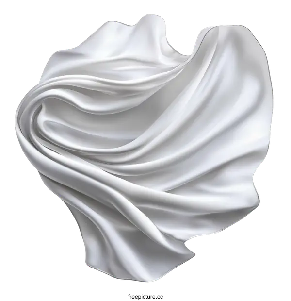 [Transparent Background PNG]Elegant White Fabric Drape Illustration