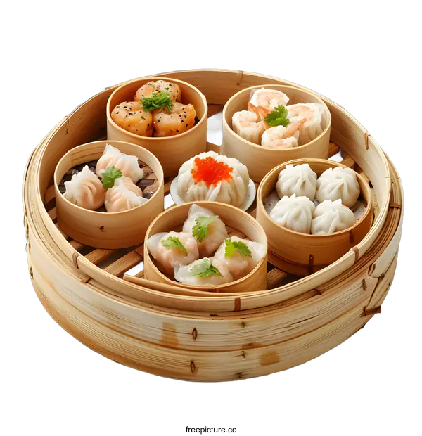 [Transparent Background PNG]Steamed Dim Sum Variety