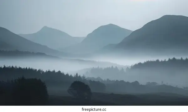 Misty Mountain Valley Landscape