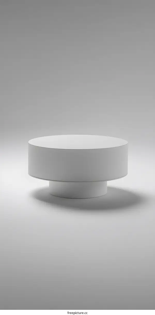 White Round Pedestal Platform Minimalist Product Display