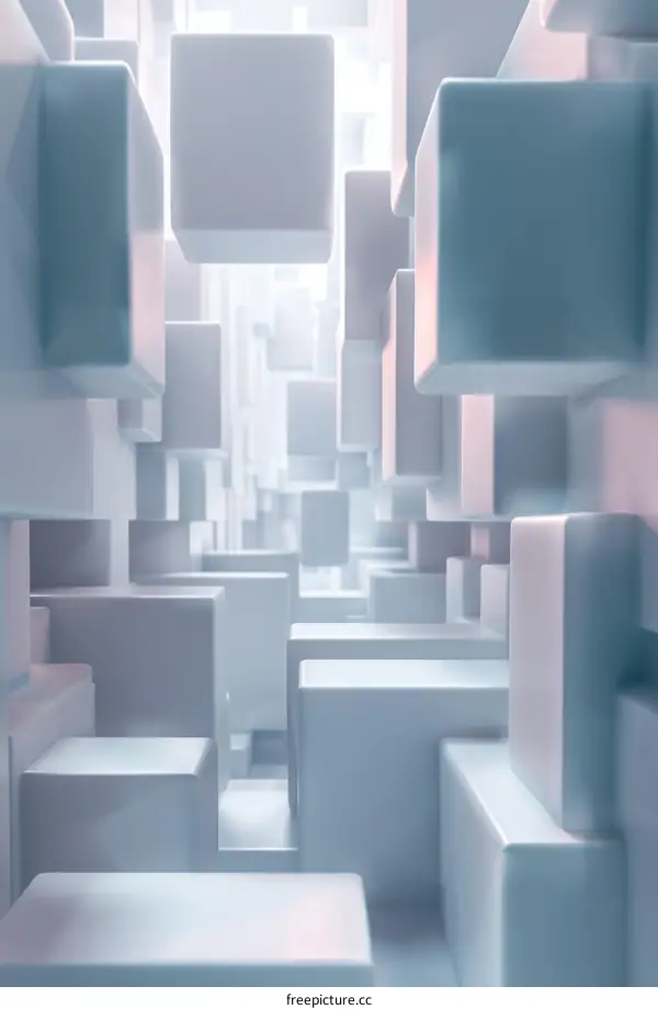 Glowing Cube City: A Futuristic 3D Rendering