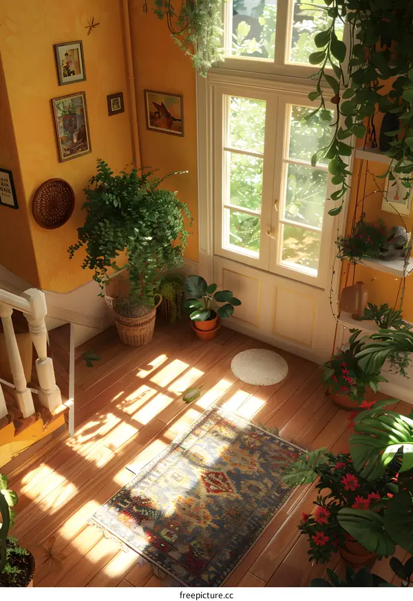 Indoor plants by the door
