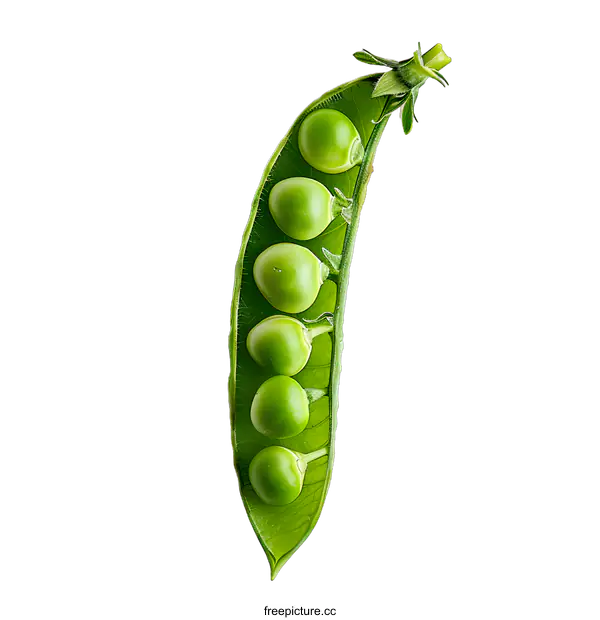 [Transparent Background PNG]Fresh Green Peas in a Pod on a White Background