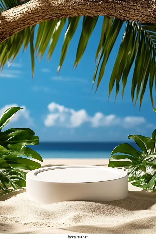 Beach Scene Display Stand Mockup