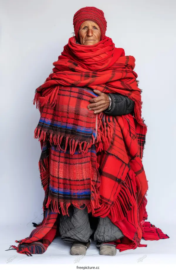 Portrait of an old Uyghur woman