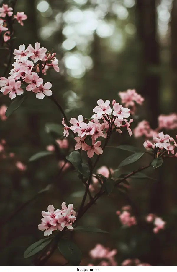 Pink Flowers Blooming In The Forest