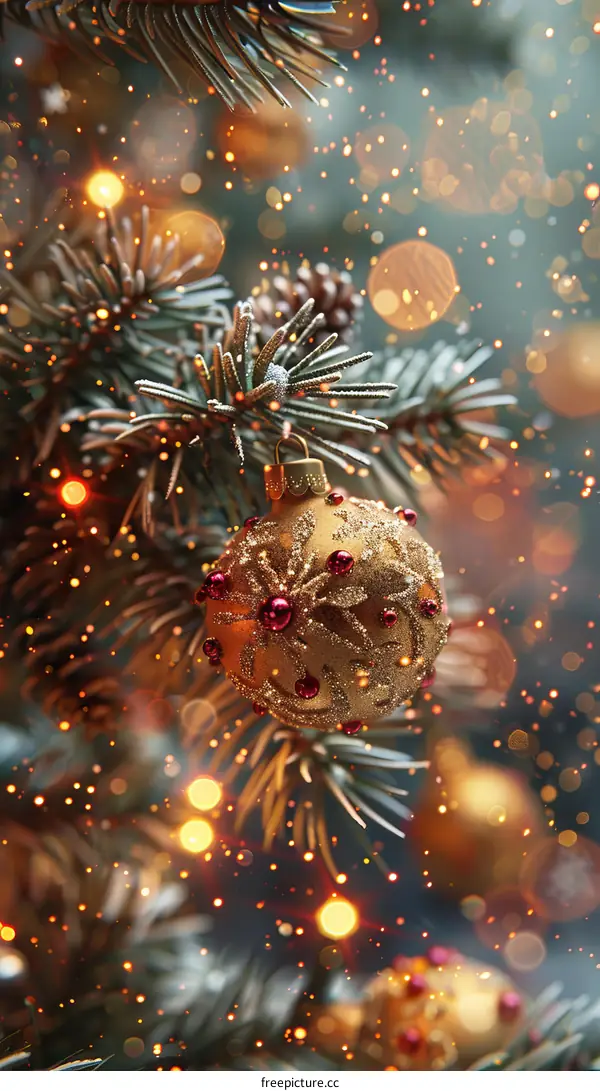 Red Golden Green Christmas Ornament Balls